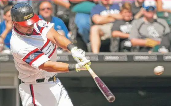  ?? | NAM Y. HUH/ AP ?? White Sox first baseman Jose Abreu, who led off the fourth inning with his 16th homer of the season, went deep for the second consecutiv­e game.