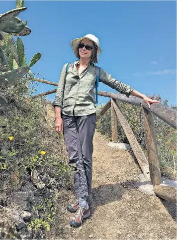  ??  ?? Stepping into the unknown: Cherrill Hicks faces up to her fears on a hiking trail in La Palma, in the Canary Islands