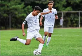  ?? File photo ?? Cumberland senior captain Diego Benitez (11) scored the game-winning goal in Saturday’s 3-2 win over Smithfield in the 80th minute at Tucker Field.