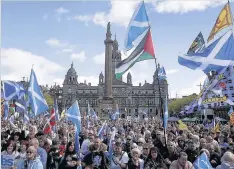  ??  ?? BATTLE SCARS From attending George Square rallies