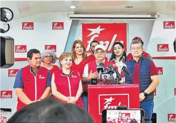  ?? ?? Anuncio. El FMLN buscará nuevamente una “renovación” que le permita refrescar al partido.