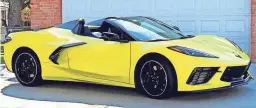  ?? DAVE MAREK ?? This is the actual 2020 Corvette Convertibl­e tested, in Accelerate Yellow. It is one of the first convertibl­es in the media carpool.