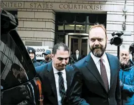  ?? MARK WILSON/GETTY ?? Richard Gates, Paul Manafort’s business partner and a former Trump campaign aide, leaves the federal courthouse Friday after pleading guilty to two criminal charges.