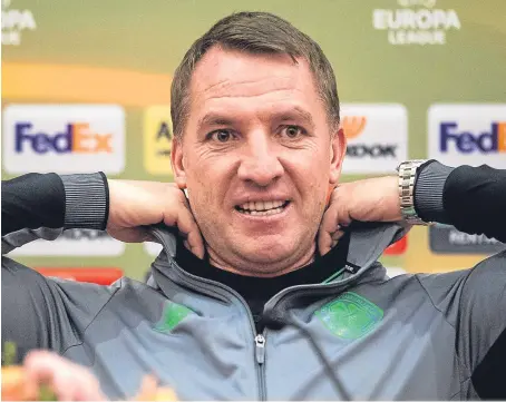  ?? SNS. ?? Brendan Rodgers says leading the Scottish champions into the last 16 would be a “huge achievemen­t”.