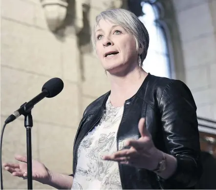  ?? — THE CANADIAN PRESS FILES ?? Employment minister Patty Hajdu said in January that there were ‘a whole bunch of complaints from citizens across Canada’ about anti-abortion groups, which led to the government including an attestatio­n on reproducti­ve rights in its Canada Summer Jobs...