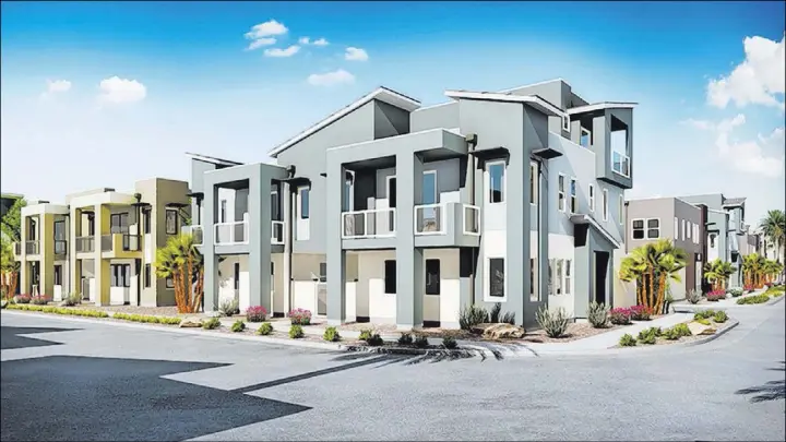  ?? William Lyon Homes ?? William Lyon Homes is one of the several builders creating attached homes in Summerlin. This wave of condos and town homes constructi­on is the first in over a decade.