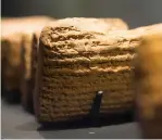  ?? (Baz Ratner/Reuters) ?? CUNEIFORM TABLETS from Babylon 2,500 years ago, at the Bible Lands Museum in 2015.