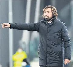  ??  ?? TOUGH GOING: Juventus coach Andrea Pirlo gestures during a match last month.