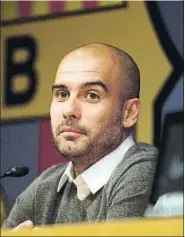  ?? FOTO: P. MORATA ?? Guardiola anunció su adiós en abril de 2012