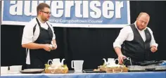  ??  ?? At the festival kitchen, John McNulty and David Lapsley of the Taynuilt Hotel work their magic. Photo: Stephen Lawson.