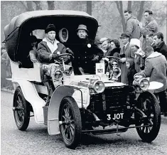  ??  ?? Count Luccio, right, setting off from Hyde Park during the 1964 London to Brighton veteran car run, and, below, in later life; below right: the Fort (now Casa Labia), the Venetian-style residence built by his father