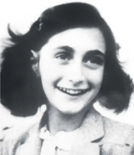  ?? PICTURE: SIPA/REX/SHUTTERSTO­CK ?? 0 Anne Frank died in Bergen-belsen concentrat­ion camp in 1945 at the age of 15