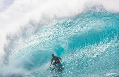  ?? Picture: AFP ?? Josh Moniz from Hawaii surfs at Pipeline on the North Shore of Oahu, Hawaii, last weekend.