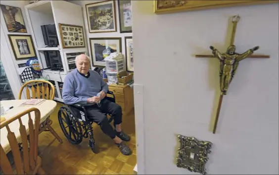  ?? Lori Van Buren / Times Union ?? Father Peter Young, 90, is seen at his home on Tuesday in Albany.