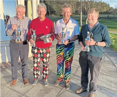  ?? ?? The winning team, from left, Gordon Stewart , Gordon Blair, Crawford Low and David Carson.