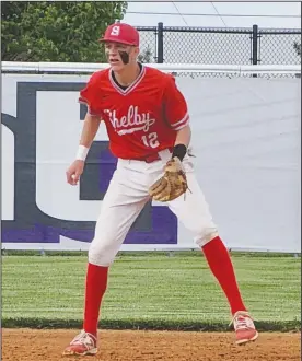  ?? ?? Shelby shortstop Alex Bruskotter is set for play during district action Thursday at Fremont Ross. (Photo courtesy of Greatsport­shots.com)