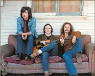  ?? GATEHOUSE FILE ?? Graham Nash, far left, wtih Stephen Stills and David Crosby back in the day.