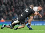  ?? GETTY IMAGES ?? England flanker Sam Underhill, pictured being tackled by Dane Coles in London last November, will be targeted by the All Blacks at the breakdown during the semifinal in Yokohama on Saturday night.