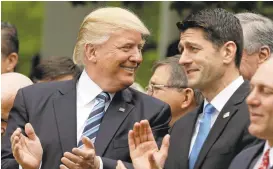  ?? EVAN VUCCI/ASSOCIATED PRESS ?? Depending on the results of the 2018 election, House Speaker Paul Ryan, right, could be either a winner or a loser in the GOP health care bill saga.