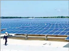  ??  ?? The Solar Power Plant TTC Phong Dien in the central province of Thua Thien Hue. The awareness of banks on green credit has been significan­tly improved.