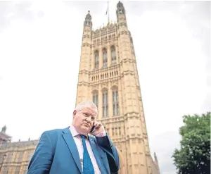  ?? Picture: PA. ?? London calling: SNP Westminste­r leader Ian Blackford outside the Commons after being ejected by the Speaker.