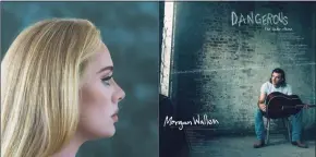  ?? Associated Press ?? “30” by Adele, left, and “Dangerous: The Double Album,” by Morgan Wallen.