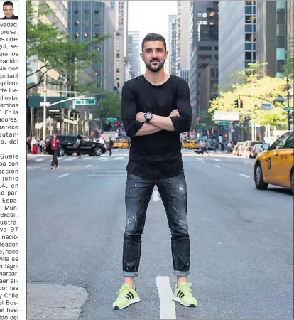  ??  ?? DEJA HUELLA. Villa, en Nueva York, allí triunfa en la MLS. Sus goles en el NYCFC le devuelven a La Roja.