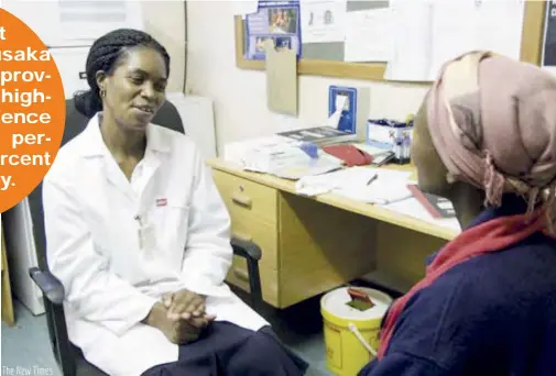  ??  ?? A medic counsellin­g a client before an HIV test is done.
