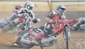  ??  ?? Panthers top scorer Chris Harris in action against Belle Vue.