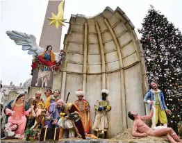  ?? — AFP ?? A nativity scene on display at the Saint Peter’s Square, at the Vatican, during Pope Francis’ Angelus Sunday Prayer.