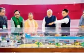  ?? —PTI ?? Prime Minister Narendra Modi at the dedication of the India’s first multi-modal terminal on river Ganga to the Nation, in Varanasi, Uttar Pradesh on Monday.
