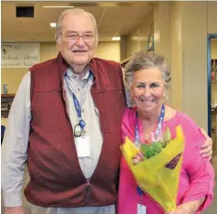  ?? Special to The Saline Courier ?? Patsy Padgett poses for a picture with her husband Bob Padgett after recently being named a 2019 classified employee of the year. Both of them have worked for the district for decades.