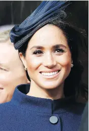  ?? ALASTAIR GRANT/ WPA POOL/GETTY IMAGES ?? Meghan, Duchess of Sussex, returned to St. George’s Chapel for the first time since her own wedding in May.