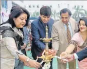  ??  ?? Lamp Lighting at Indraprast­ha School, Dwarka