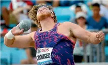  ?? PHOTO: REUTERS ?? Ryan Crouser won gold at the Rio Olympics last year and has been in imperious form ever since.