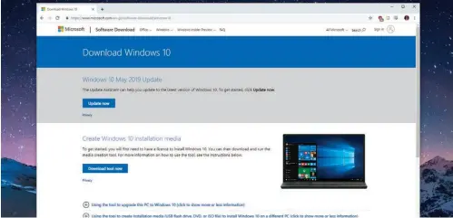  ?? ?? Microsoft is happy to dole out the code for Windows 10, but you’ll need a proper licence if you want to use it fully.