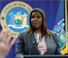  ?? THE ASSOCIATED PRESS ?? New York Attorney General Letitia James