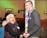  ?? JESI YOST - DIGITAL FIRST MEDIA ?? Boyertown Area High School National Honor Society seniors host a dance for senior citizens at Senior-Senior Prom held at The Center at Spring Street March 9.