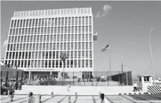  ?? Associated Press ?? n A U.S. flag flies on Aug. 14, 2015, at the U.S. embassy in Havana. U.S. investigat­ors are chasing many theories about what’s harming American diplomats in Cuba, including a sonic attack, electromag­netic weapon or flawed spying device.