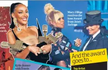  ?? ?? Mary J Blige receives the Icon Award from Janet Jackson