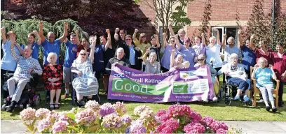 ?? ?? ●●Staff and residents at Weston Park Care Home celebrate their good rating