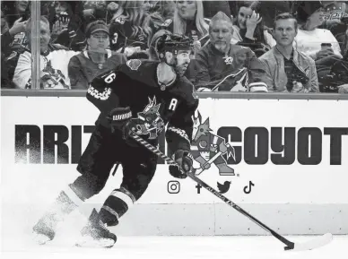  ?? ROSS D. FRANKLIN, AP ?? Coyotes left wing Andrew Ladd skates with the puck against the Washington Capitals during the second period Friday in Glendale.