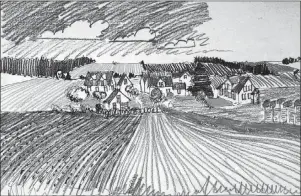  ?? SUBMITTED ?? A depiction of a rural revival village shown as converted farmstead surrounded by fields.