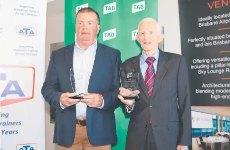  ?? Picture: Darren Winningham Photograph­y ?? WINNERS: Trainers Michael Nolan (left) and Barry Squair at the Wayne Wilson Medal event.