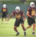  ??  ?? Freshman Nolan Matthews aspires to become ASU’s next elite tight end.