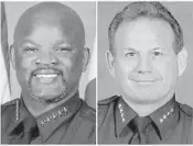  ?? BROWARD SHERIFFS OFFICE/COURTESY ?? There is a fierce competitio­n for campaign money between Gregory Tony, left, who was appointed Broward sheriff in January 2019 when Scott Israel, right.