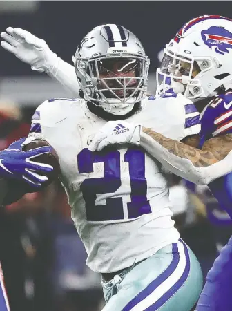  ?? RONALD MARTINEZ/GETTY IMAGES ?? Running back Ezekiel Elliott of the Dallas Cowboys is one of four NFLers to test positive for COVID-19. The NFL is planning to start its season in September, as usual.