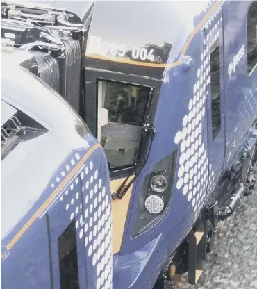  ??  ?? A Scotrail train fitted with one of the new flat windscreen­s