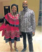  ??  ?? BAY MEETS JOZI: Port Elizabeth’s Palesa Kadi and Zwai Mgijimawer­e spotted at the DStv Mzansi Viewers’ Choice Awards held at Sandton Convention Centre, Gauteng on Saturday