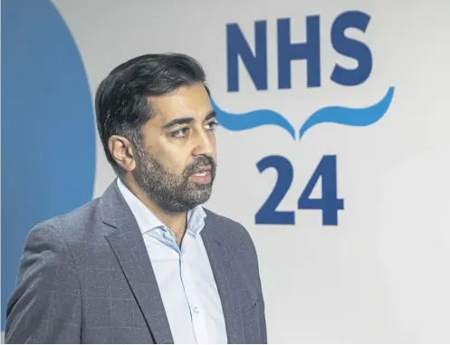  ?? ?? ↑ Humza Yousaf, the Health Secretary, is facing pressure over the performanc­e of the health service